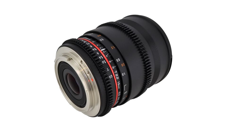 Rokinon 16mm T2.2 Cine Wide Angle Camera Lens for Canon EF Mount, Black CV16M-C