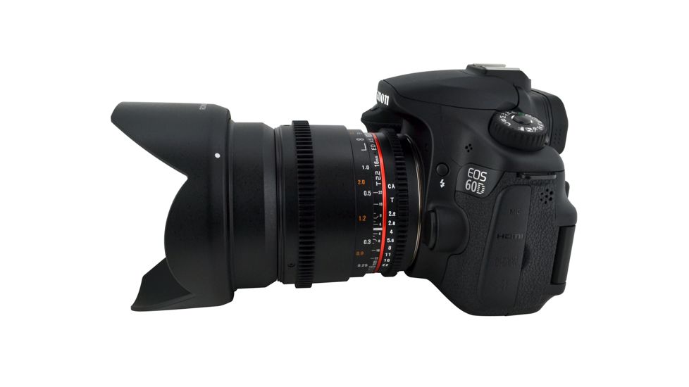 Rokinon 16mm T2.2 Cine Wide Angle Camera Lens for Canon EF Mount, Black CV16M-C