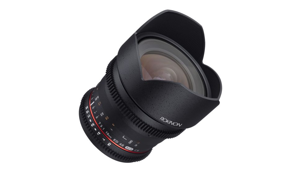 Rokinon 10mm T3.1 Cine Super Wide Angle Camera Lens for Canon EF Mount, Black CV10M-C