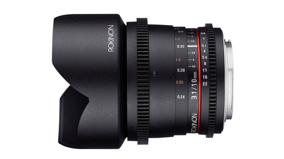 Rokinon 10mm T3.1 Cine Super Wide Angle Camera Lens for Canon EF Mount, Black CV10M-C