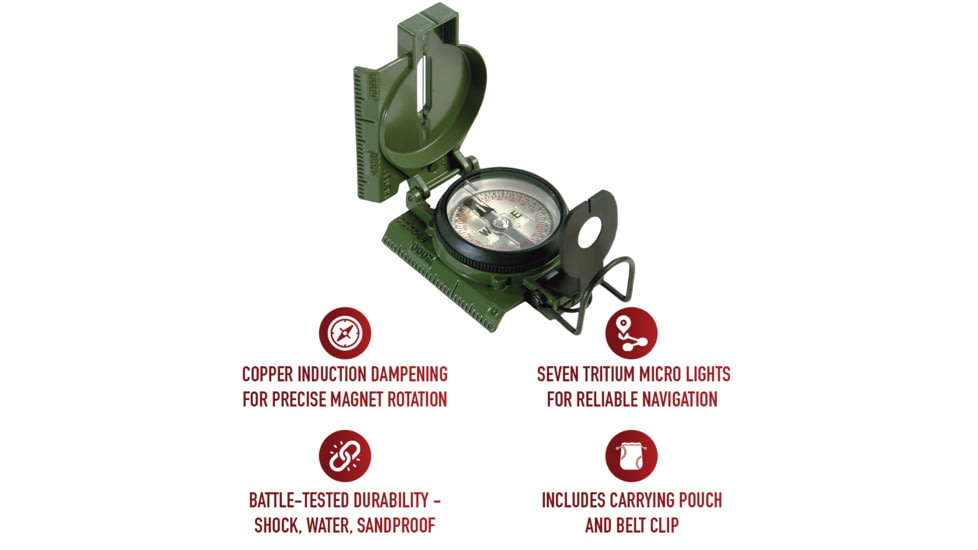 Rothco 3H Cammenga G.I. - Military Tritium Lensatic Compass, 2853