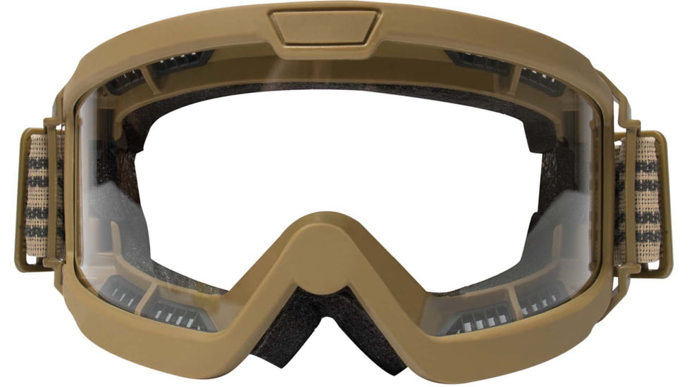 Rothco ANSI Ballistic OTG Goggle System, Interchangeable Smoke/Clear/Yellow Lenses, Coyote Brown Frame, 10738-CoyoteBrown
