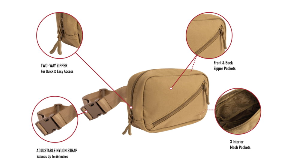 Rothco Crossbody Day Bag, Coyote Brown, 613902039445