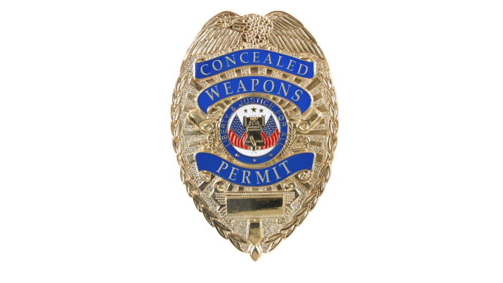 Rothco Deluxe Concealed Weapons Permit Badge, Gold, 1946-Gold
