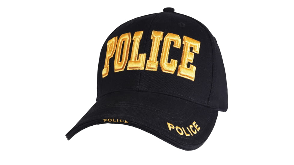 Rothco Deluxe Police Low Profile Cap, Black/Gold, 93830-BlackGold