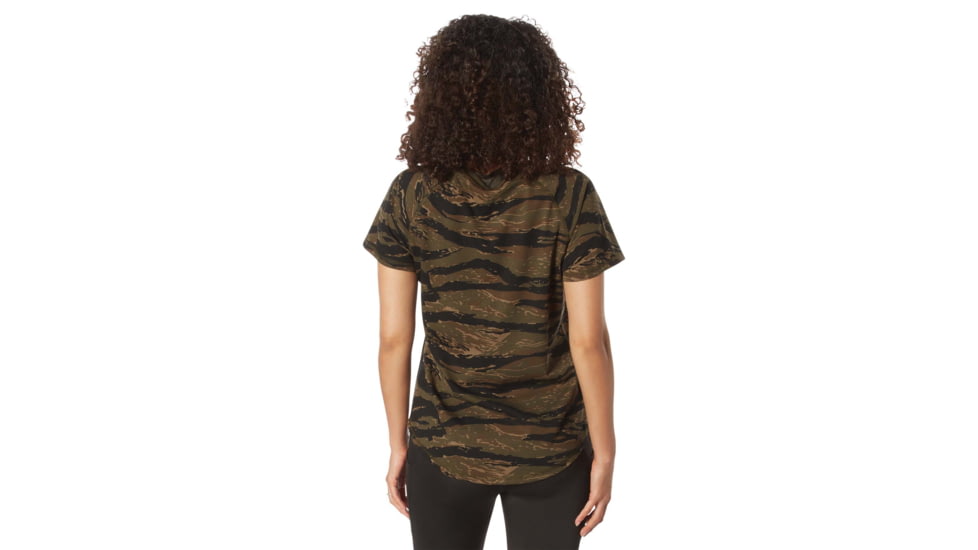 Rothco Essential Raglan Sleeve T-Shirt - Womens, Tiger Stripe Camo, Large, 13206-TigerStripeCamo-L