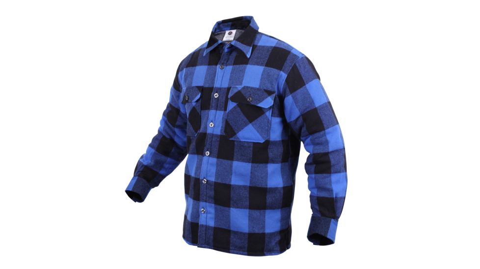 Rothco Extra Heavyweight Buffalo Plaid Sherpa-lined Flannel Shirts, Blue, 2XL, 3740-Blue-2XL