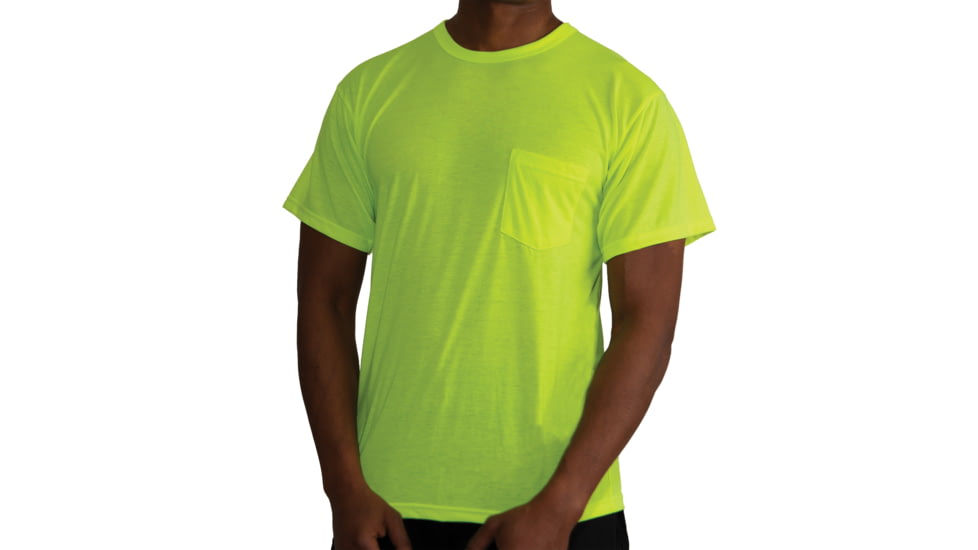 Rothco Moisture Wicking Pocket T-Shirt - Men's, Small, Safety Green, 10221-S