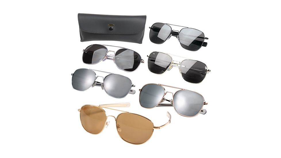 Rothco G.I. Type Aviator Sunglasses, Gold / Smoke, 58, 10804-GoldSmoke-58MM