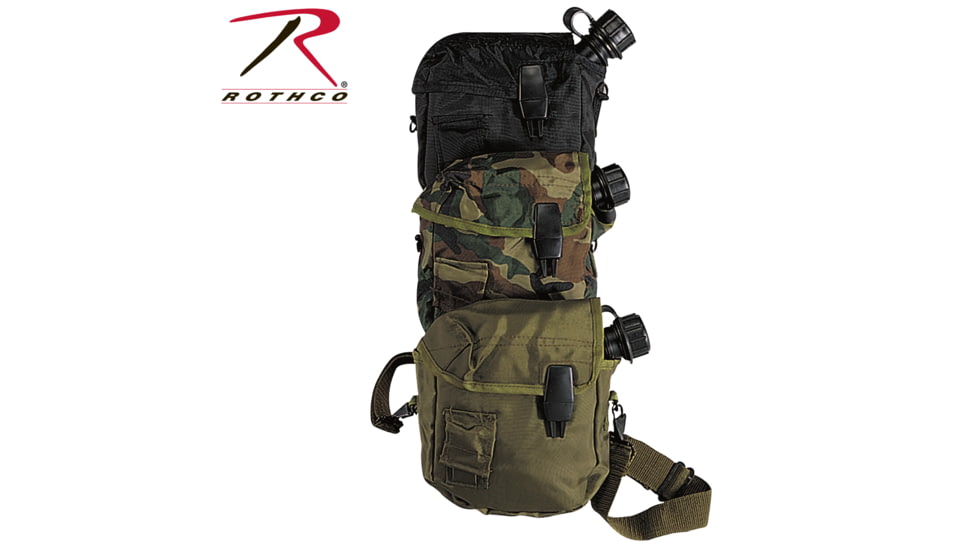 Rothco G.I. Type Enhanced Nylon 2qt. Bladder Canteen Cover, Black, 1261-Black