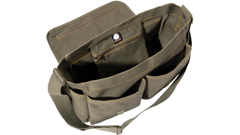 Rothco Heavyweight Canvas Classic Messenger Bag With Military Stencil, Olive Drab, 91182-OliveDrab