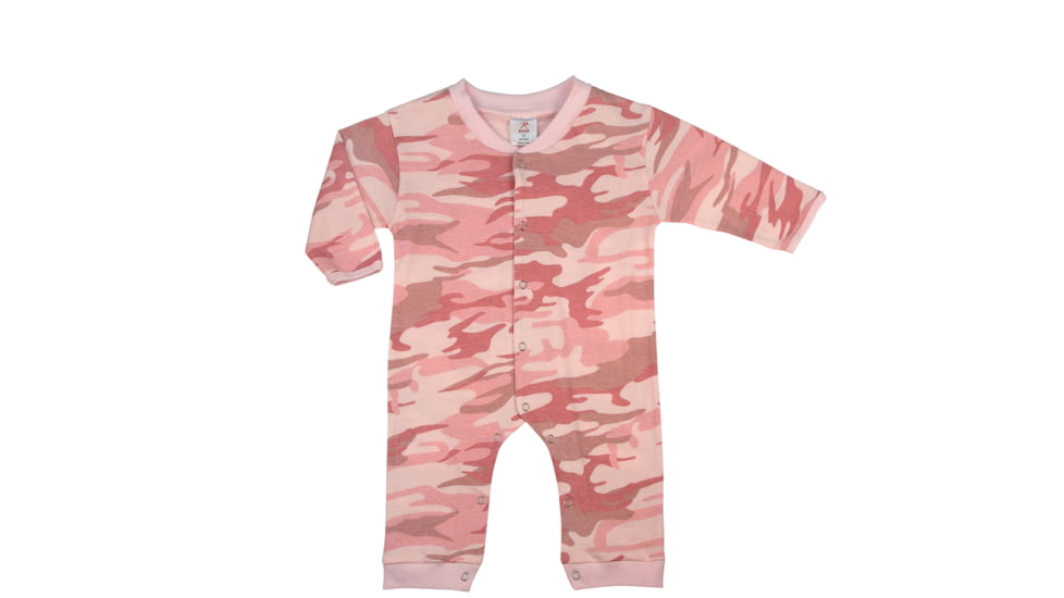 Rothco Infant Camo Long Sleeve and Leg One-piece Bodysuit, Pink Camo, 3-6 Months, 67059-PinkCamo-3-6Months