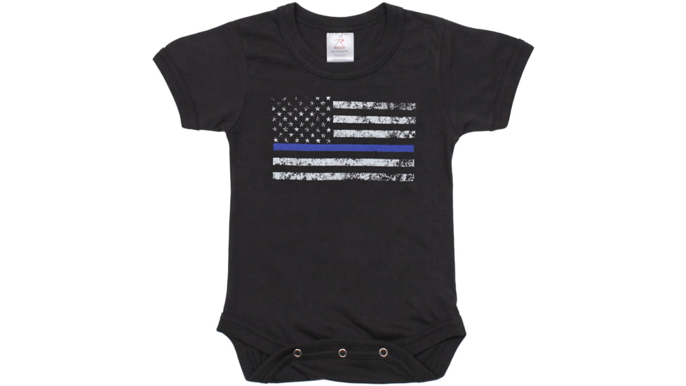 Rothco Infant Thin Blue Line One-Piece Bodysuit, Black, 12M - 18M, 2273-330