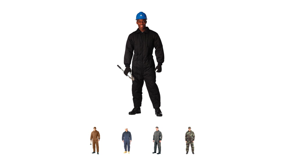 Rothco Insulated Coveralls, Black, Coyote Brown, Navy Blue, Smokey Branch Camo, Woodland Camo
