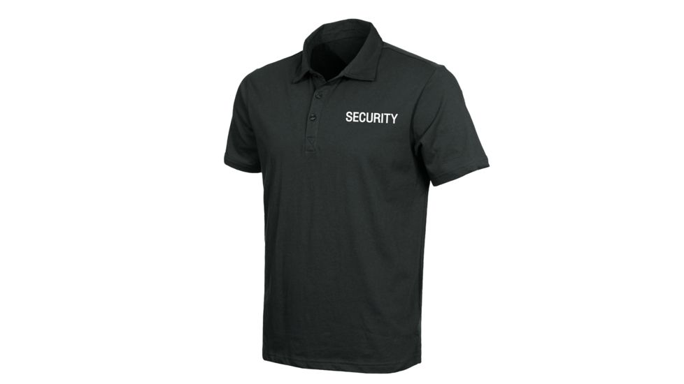 Rothco Law Enforcement Printed Polo Shirt - Security, Black, Small, 7698-Black-Security-S