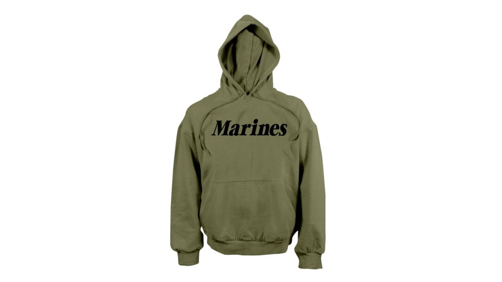 Rothco Marines Pullover Hooded Sweatshirt, Olive Drab, Small, 9176-OliveDrab-S