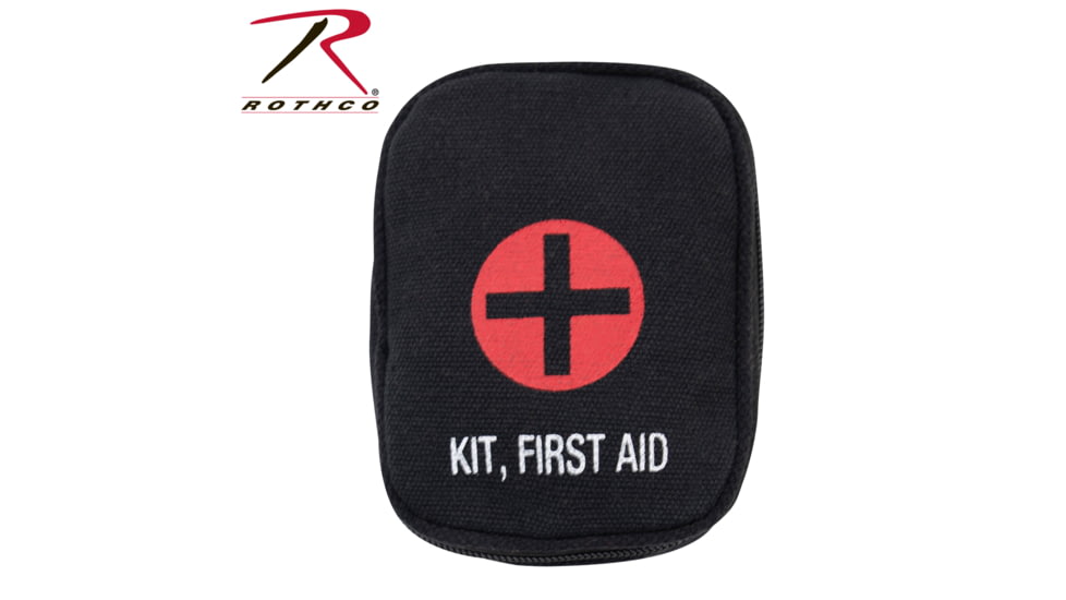 Rothco Military Zipper First Aid Kit Pouch, Black, 9325-Black