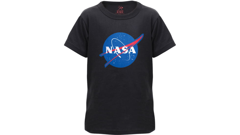 Rothco NASA Meatball Logo T-Shirt, Kids, Black, Large, 1918-189