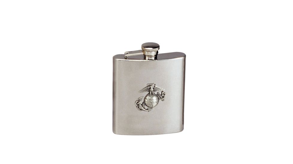 Rothco Stainless Steel Marine Corps Emblem Flask, 650
