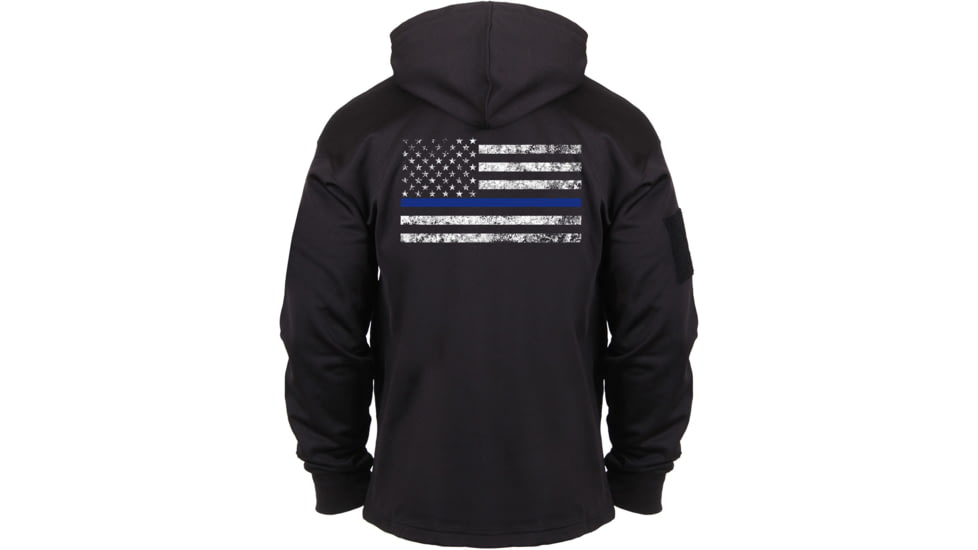 Rothco Thin Blue Line Concealed Carry Hoodie, Black, Small, 52071-Black-S