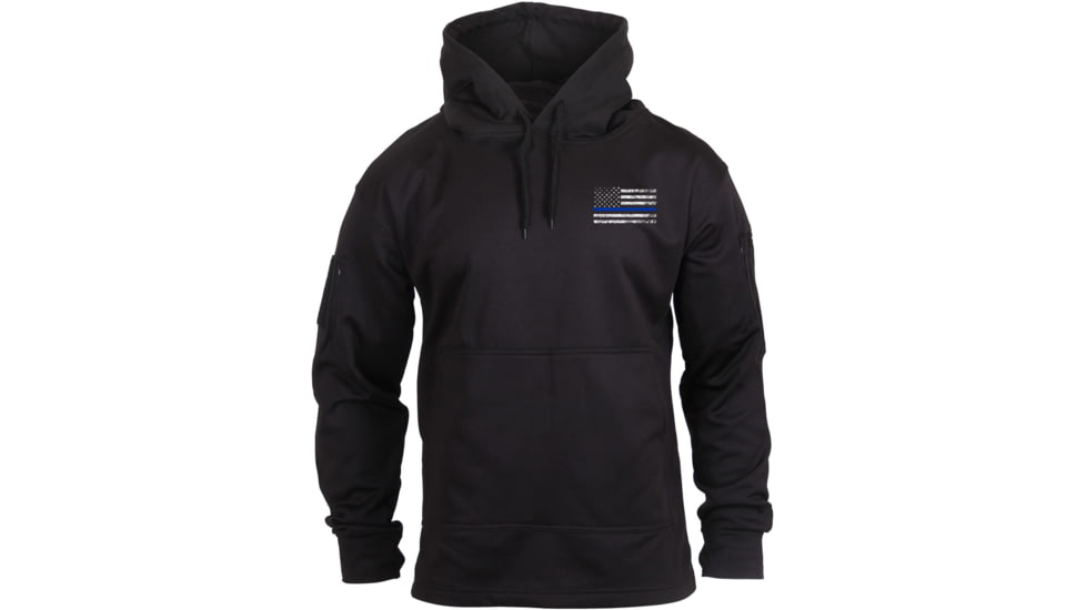 Rothco Thin Blue Line Concealed Carry Hoodie, Black, Small, 52071-Black-S