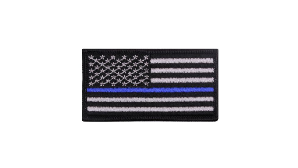 Rothco Thin Blue Line Flag Patch - Iron On, 1709