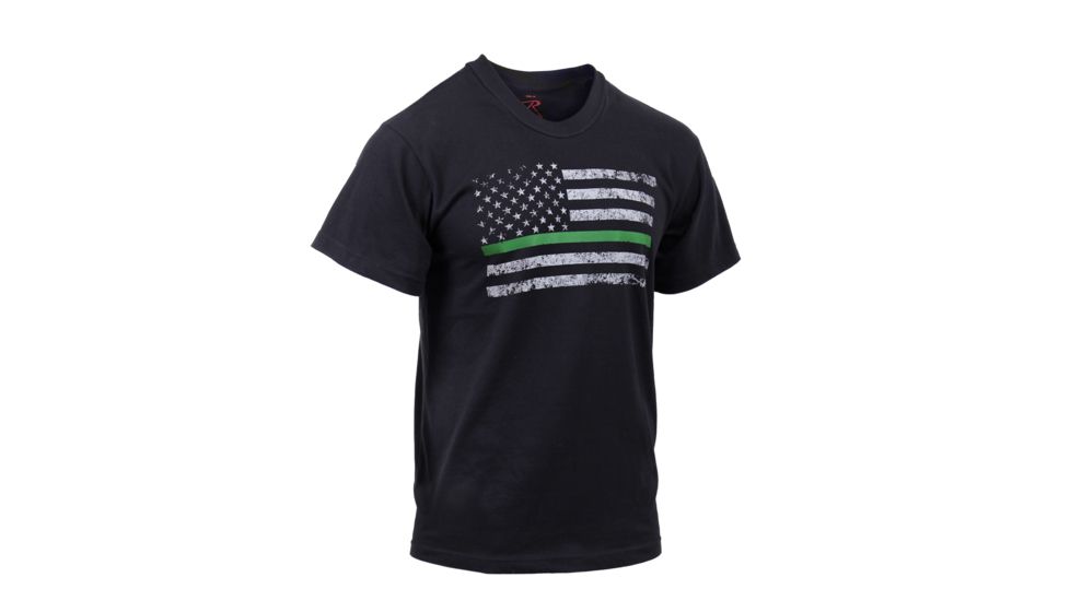 Rothco Thin Green Line Distressed Flag T-Shirt, 2XL, 2694-2XL