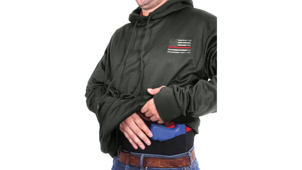 Rothco Thin Red Line Concealed Carry Hoodie, Grey, Small, 2331-Grey-S