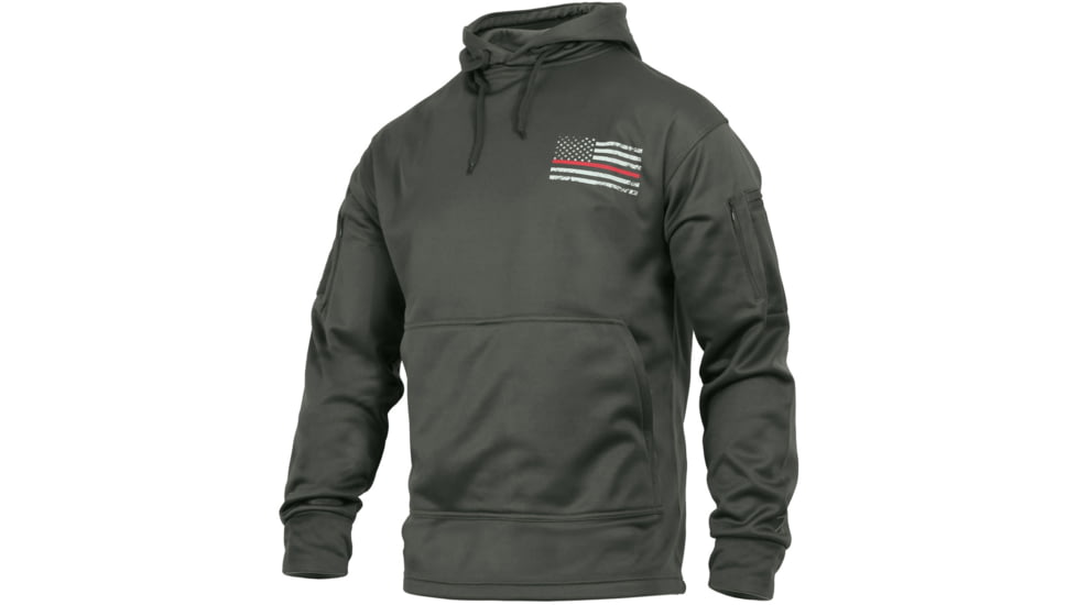 Rothco Thin Red Line Concealed Carry Hoodie, Grey, Small, 2331-Grey-S