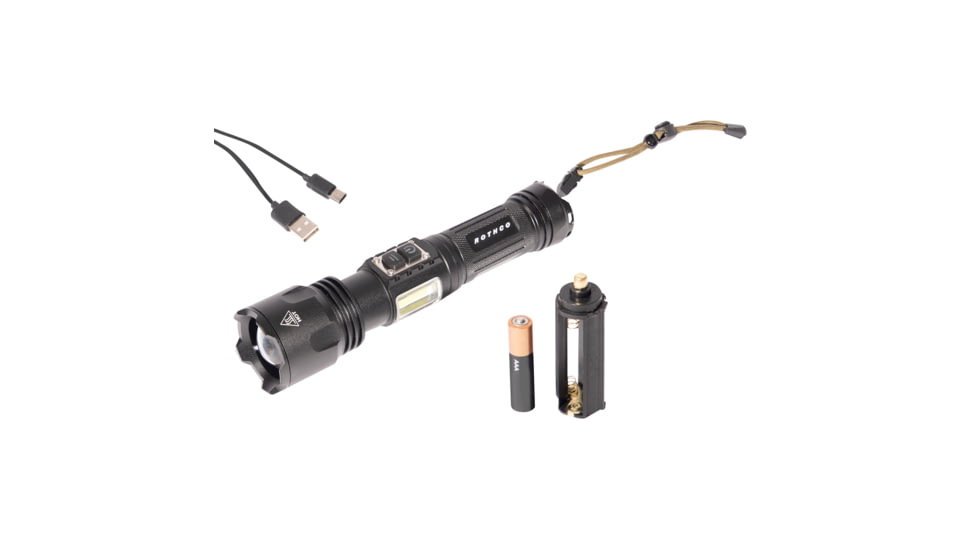 Rothco Rechargeable LED Tactical Task Light w/Zoom, 18650, White, 1500 Lumens, 19155