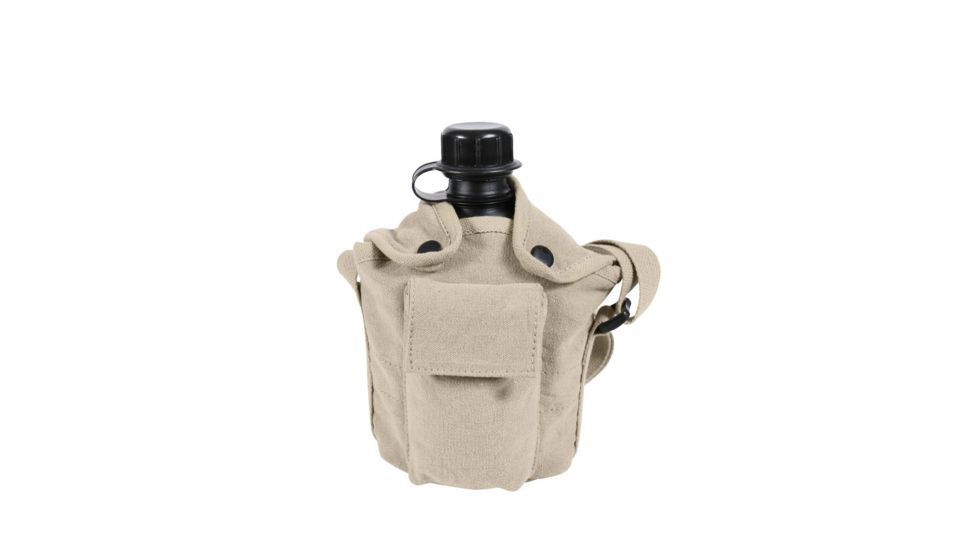 Rothco Vintage Canvas Carry-All Canteen Cover With Shoulder Strap, Khaki, 614-Khaki