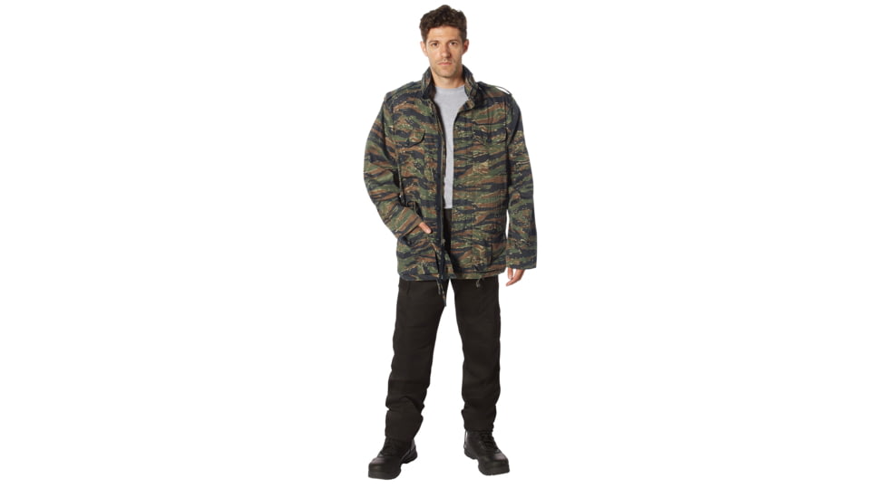 Rothco Vintage Lightweight M-65 Field Jacket, Tiger Stripe Camo, S, 28515-TigerStripeCamo-S