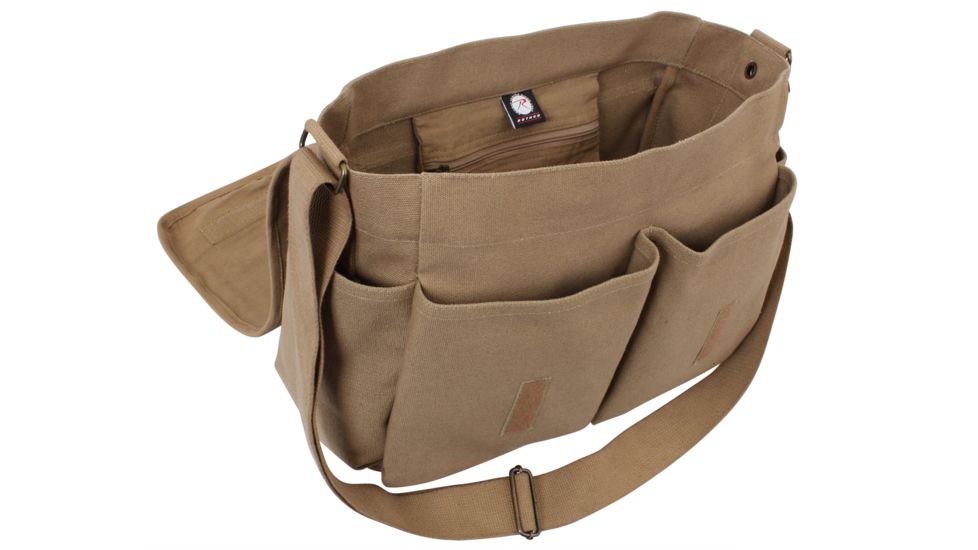 Rothco Vintage Unwashed Canvas Messenger Bag, Coyote Brown, 9751-CoyoteBrown
