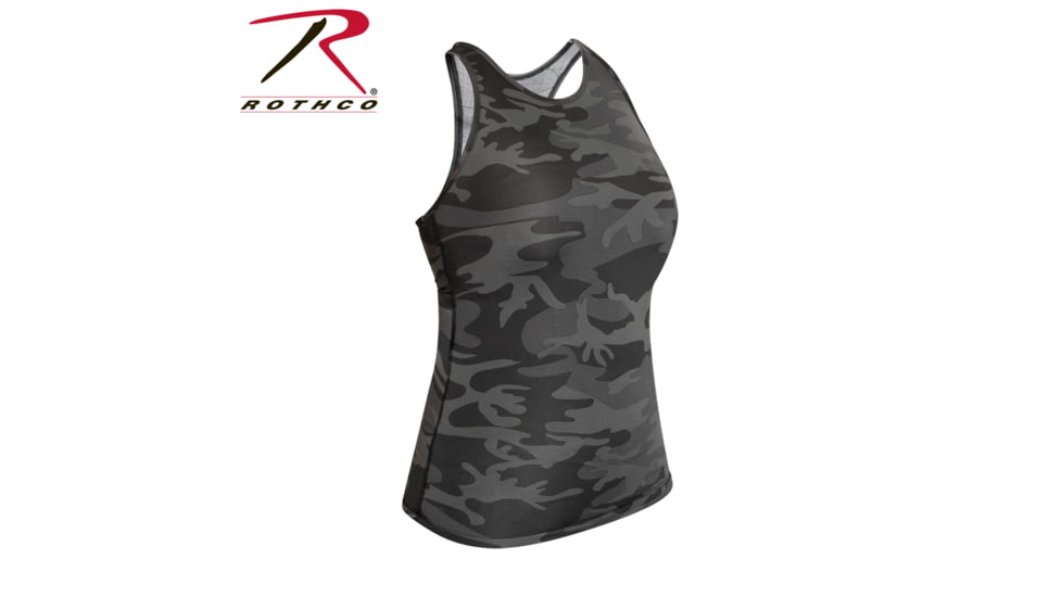 Rothco Womens Camo Workout Performance Tank Top 4042, Black Camo, Medium, 44070-BlackCamo-M