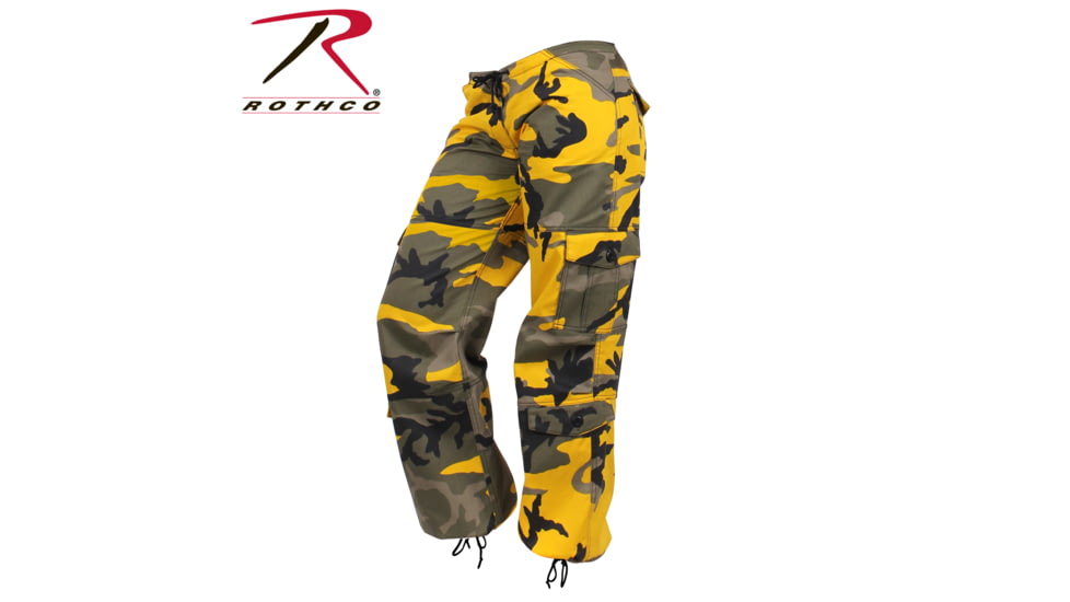 Rothco Womens Paratrooper Colored Camo Fatigues 4377, Stinger Yellow Camo, Extra Small, D3786-StingerYellowCamo-XS