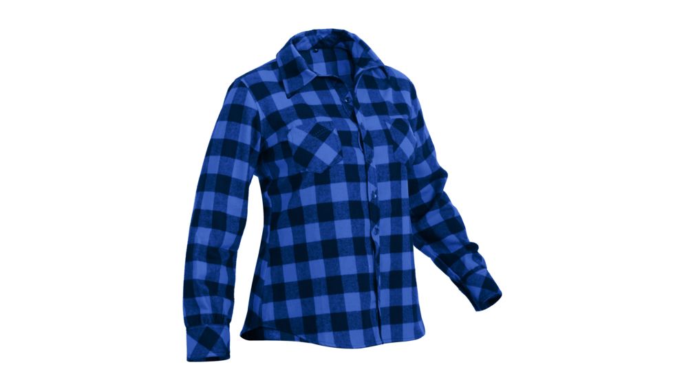 Rothco Womens Plaid Flannel Shirt, Blue/Black, Small, 5575-BlueBlack-S