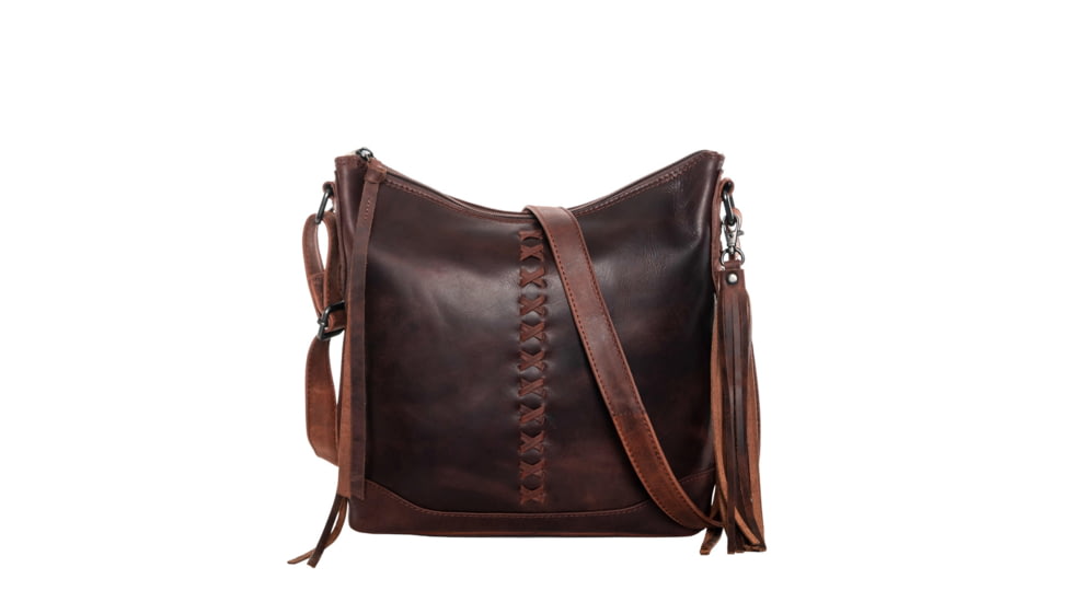 Rounded Concealed Carry Purse Blake Leather Crossbody By Lady Conceal, LCL-110-CRS-DMH
