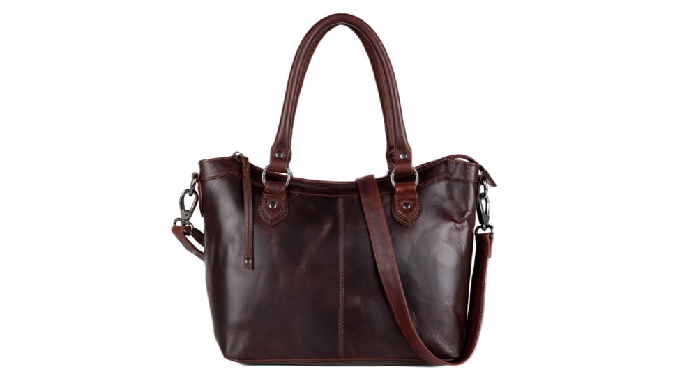 Rounded Concealed Carry Sadie Leather Satchel By Lady Conceal, LCL-101-SAT-CGN
