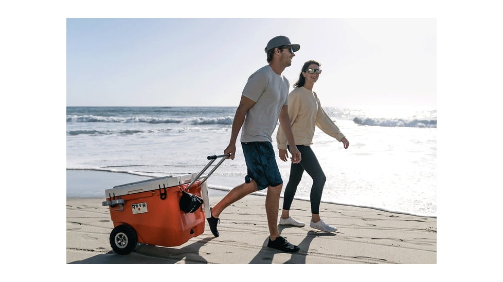 RovR Products RollR 60 Cooler w/ Wagon Bin, Desert, 60 Quart, 60DROLLRWB