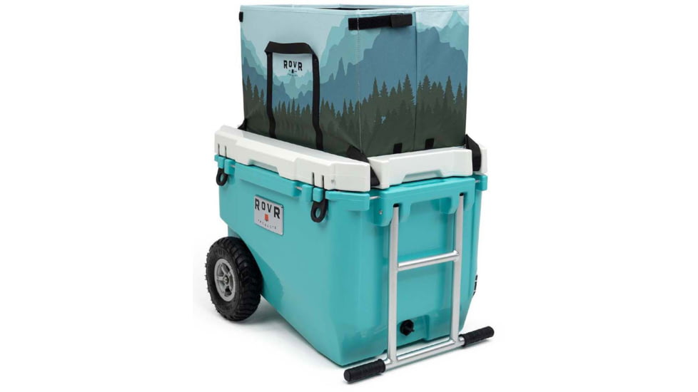 RovR Products RollR 60 Cooler w/ Wagon Bin, Glacier, 60 Quart, 60GROLLRWB