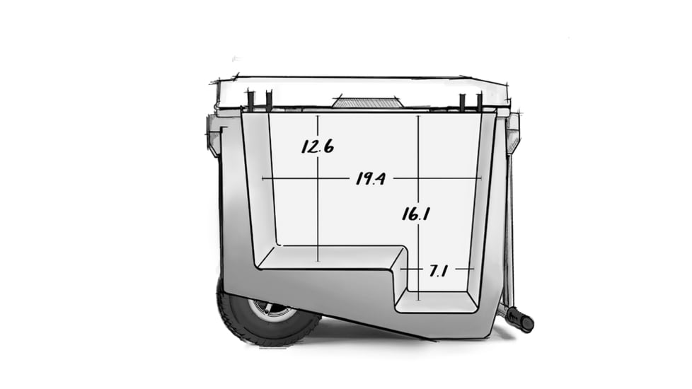 RovR Products RollR 80 Cooler w/ Wagon Bin, Moss, 852490007751