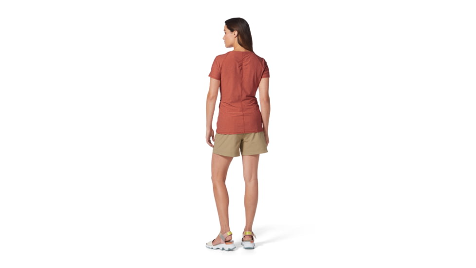Royal Robbins Amp Lite S/S Tee - Womens, Baked Clay Htr, Large, Y311029-911-L