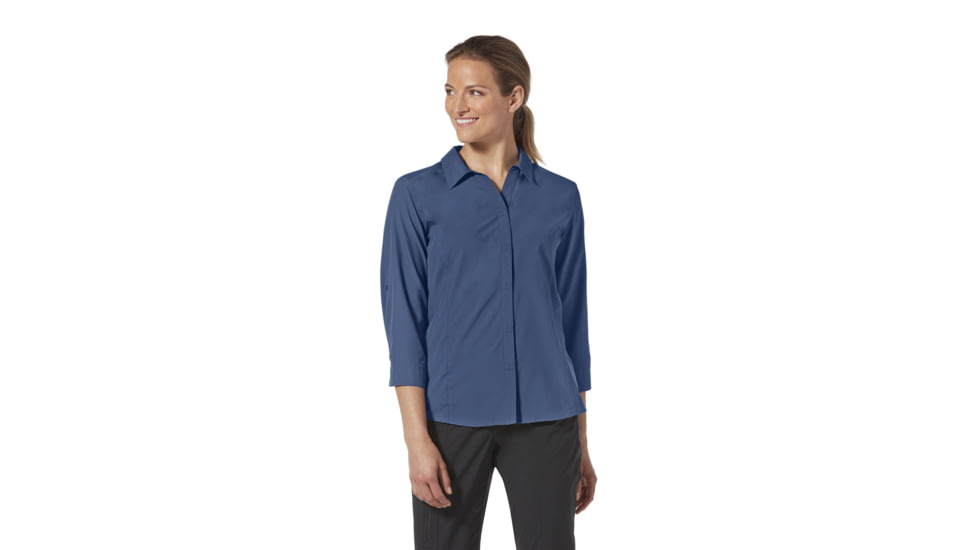 Royal Robbins Expedition II 3/4 Sleeve Shirt - Womens, Deep Blue, M, Y322027-Deep Blue-M