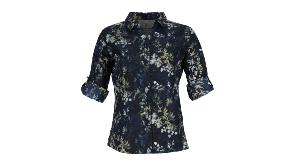 Royal Robbins Expedition II Print 3/4 Sleeve Shirt - Womens, Navy Zephyr Print, 3XL, Y322024-Navy Zephyr -3XL