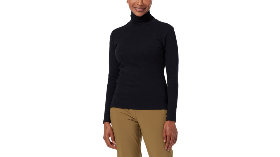 Royal Robbins Kickback Organic Cotton Turtleneck Shirt - Women's, Large, Jet Black Htr, Y612019-080-L