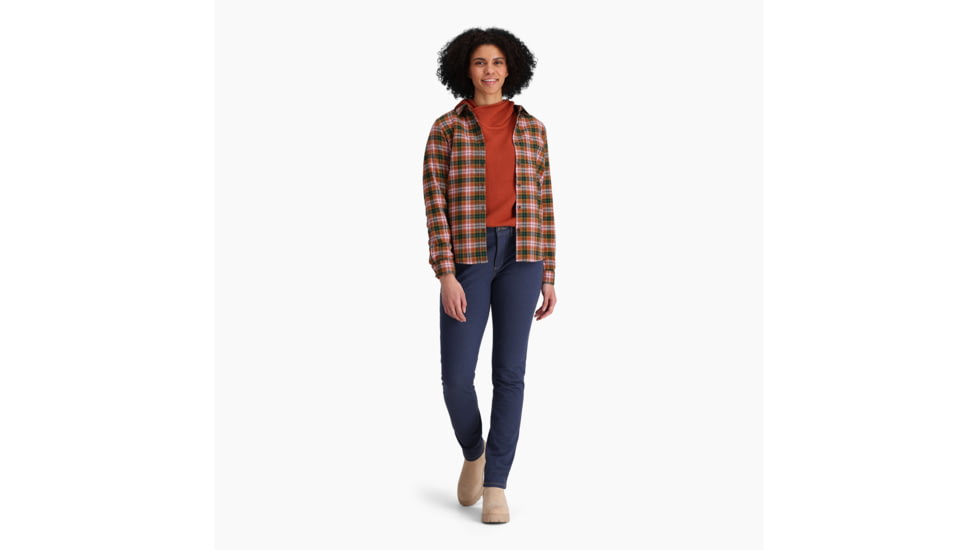 Royal Robbins Lieback Organic Cotton Flannel Long Sleeve - Womens, Baked Clay Wildwood Pld, Extra Small, Y621012215XS