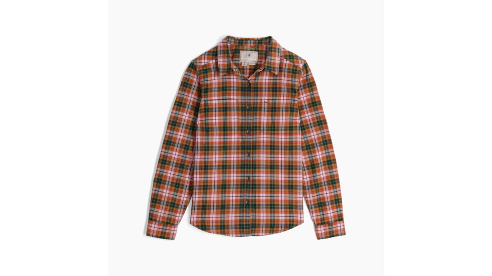Royal Robbins Lieback Organic Cotton Flannel Long Sleeve - Womens, Baked Clay Wildwood Pld, Extra Small, Y621012215XS