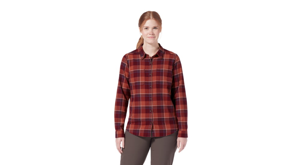 Royal Robbins Lieback Organic Cotton Flannel Long Sleeve Shirt - Women's, Large, Burnt Grape Timber Cove Pld, Y621012-503-L