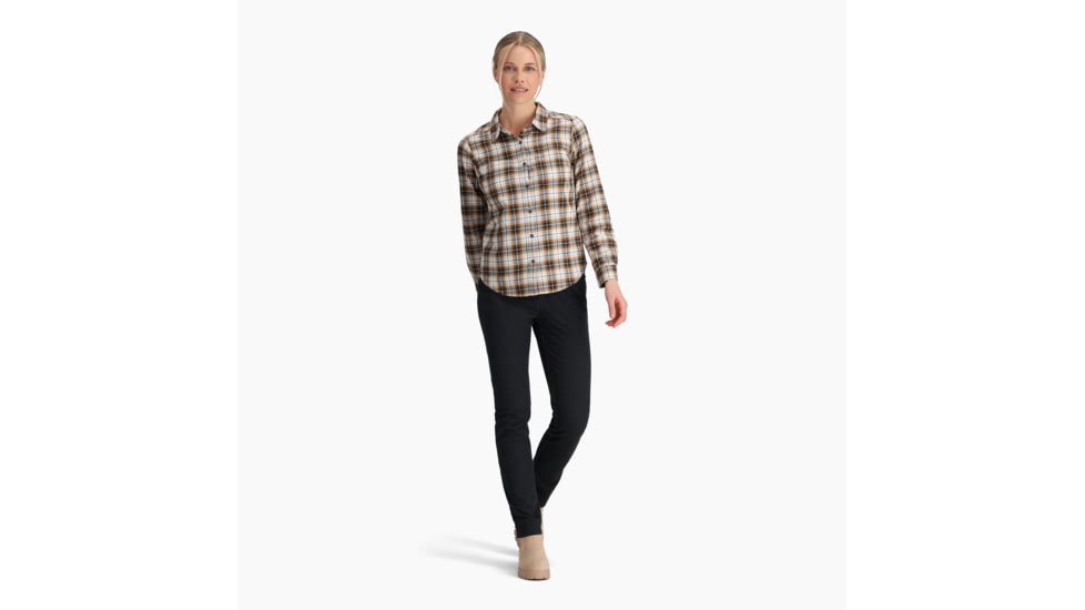 Royal Robbins Lieback Organic Cotton Flannel Long Sleeve - Womens, Ivory Wildwood Pld, Medium, Y621012140M