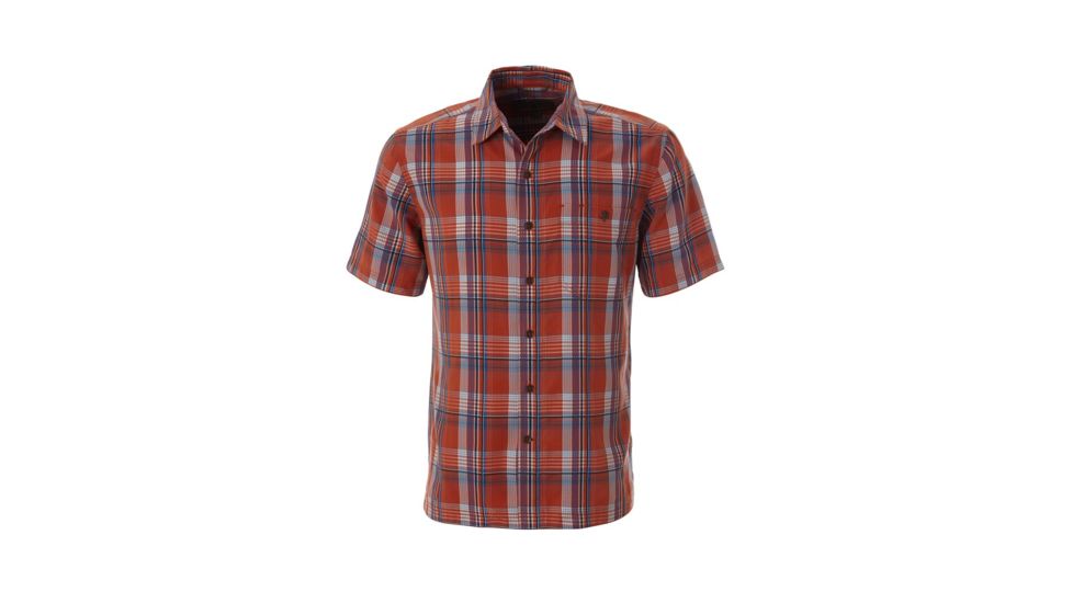 Royal Robbins Mojave Pucker Dobby Plaid Short Sleeve Shirt - Mens, Rooibos Tea, Medium, Y421003-ROOIBOS TEA-M